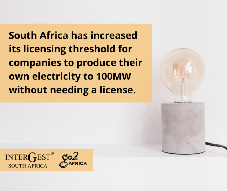 South Africa's private electricity production increased
