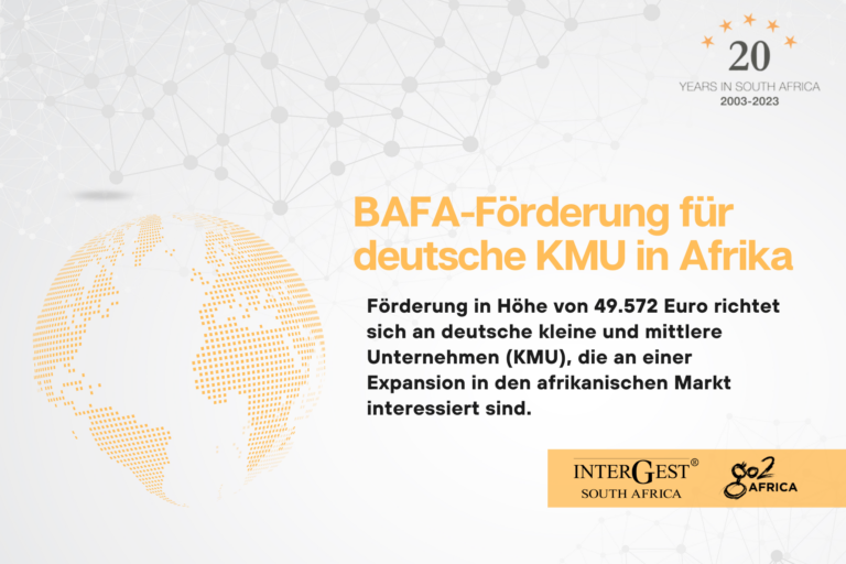 Das Bundesministerium für Wirtschaft und Klimaschutz (BMWK) hat sein BAFA-Förderprogramm „Beratungsgutscheine Afrika“ verlängert. Die Förderung in Höhe von 49.572 Euro richtet sich an deutsche kleine und mittlere Unternehmen (KMU), die an einer Expansion in den afrikanischen Markt interessiert sind.